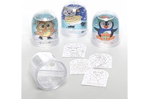 Baker Ross FC266 Kit Globos de Nieve Amigos Polares - Paquete de 4, Suministros Creativos de Arte y Manualidades para que los Niños Hagan y Decoren