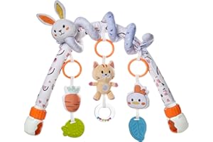TUMAMA Kids Arco Giocattolo da Gioco per Passeggino 2 in 1 con Giocattolo a Spirale Staccabile Giocattoli Appesi per Neonati 3 6 9 Mesi