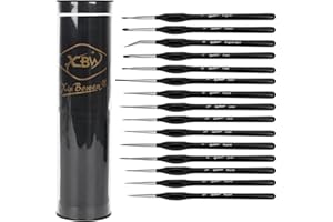 OWill Lot de 15 Pinceaux de Peinture,Nylon Détail Pinceaux Peinture Acrylique,Pinceau pour Figurine Modélisme Aquarelle &Acrylique,Pinceau Fin Fin pour Maquette, Artisanat