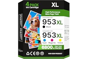 Glliter 953XL 953 XL Kompatibel für HP 953XL Multipack Kompatibel mit HP OfficeJet Pro 7720 Patronen für OfficeJet Pro 7740 7730 8710 8715 8720 8210 8725 8730 8740 (953XL Druckerpatronen,4er-Pack)