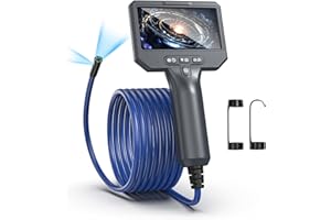 FISHOAKY Dual Lens Borescope inspection cameras with Light,1920P HD Waterproof endoscope inspection camera, 11.5FT cable drain camera for Automotive/Wall,Gadgets for Men