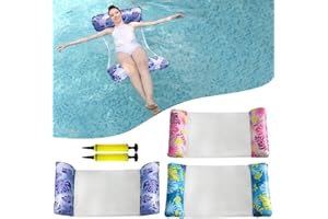 CADOAL 3 Pack Lilo Pool Inflatables, Swimming Floats Water Hammock Pool Toys for Adults Kids, 2 Air Pumps, Cool Mesh, 4 in 1 Relaxing Pool Lounger Chair Seat Mattress for Beach Summer Holiday