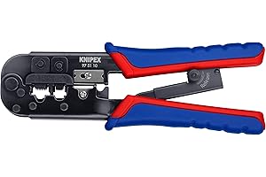 Knipex Alicate para crimpar conectores Western bruñido, con fundas multicomponentes 190 mm 97 51 10