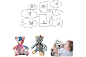 Ellxen 10 Stück Memory Bear Vorlagen-Lineal-Set, Acryl-Schablonen, Lineal, Anfänger, DIY, Handwerk, Erinnerungsbär, Nählineal, schönes Memory-Bär, manuelles Nählineal für Frühling, Ostern,
