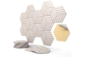 SOUNDSBAY Panneau Acoustique Hexagonal Auto-Adhésif Mousse Acoustique Lot de 12 panneaux Mousse Phonique de haute densité Panneaux Insonorisés pour le Traitement Insonorisé/Studio d'enregistrement 35×30×1 cm