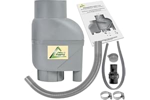 AMUR Fallrohrfilter Regensammler braun/grau - Der Regenwasser-Filter für Regentonnen mit bis zu 95% Wirkungsgrad mit Universalanschluss für alle Fallrohre 75-110mm (T33 Grau)