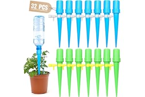 Axingqiwu 24/32 pcs Goutte à Goutte Bouteille, Arrosage Goutte a Goutte avec Vannes Réglables Irrigation Systeme Arrosage, Arroseur Automatique Plantes (32)