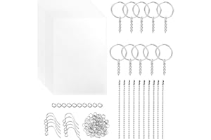 QIQN Schrumpffolien Schrumpffolie Set Schlüsselanhänger Schrumpfpapier Matt Transparent Shrink Plastic für Kinder DIY Creative Craft 20 Stück
