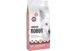 Bozita ROBUR Adult Sensitive Single Protein lax 12 kg hundfoder torrfoder med hög acceptans, postbiotika och endast lax som k