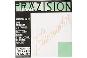 THOMASTIK-INFELD Thomastik Cuerda Re 152 medio (1 par) acero pulido con entorchado plano para Mandolina Präzision/Precisión juego 154 medio