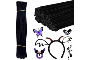 DESDIRA 100 Pipecleaners Noirs pour Loisirs Créatifs - Chenilles Bricolage, Nettoyeurs de Tuyaux pour Créer Animaux, Figurines, Formes et Décorations Artisanales DIY