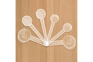 Bzzerumy 6 cucharas medidoras de 3 tamaños, cucharas dosificadoras de plástico, 2 g, 5 g, 10 g, cucharas medidoras de gramos, cucharas dosificadoras, cucharas medidoras, juego de vasos medidores,