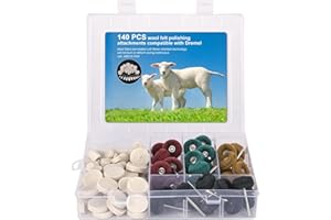 bssmmai 140 Stück Wollfilz-Polieraufsatze Kompatibel mit Dremel, Multifunktionale Polierset mit Aufbewahrungsbox, Polierscheibe Set für Metall, Holz, Schmuck, Fahrrad, Radnabe