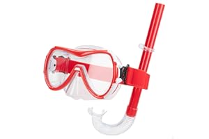 AKTIVE Aqua Sport 54242 Kit de Lunettes de plongée pour Enfant, Masque réglable, Tube de plongée, sans Latex, hypoallergénique, 2 Couleurs, Noir, Rouge, Envoi aléatoire, Filet de Transport, 12 Ans