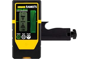KAIWEETS LR100G laserdetektor, endast kompatibel med KT360A, dubbel LCD-skärm, dubbelsidig LED, justerbar signal, arbetsområde upp till 60 m, inklusive stabil fästklämma