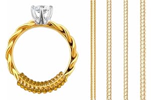 ‎LYFNEEDS CrafTreat Silikon ringverkleinerung 12 und 8 Stuck für lose Ringe, goldene Farbe & transparenter - ringverkleinerer unsichtbar | Unisex und Ringverkleinerer – 2 mm bis 5 mm, 4 Größen, je 3