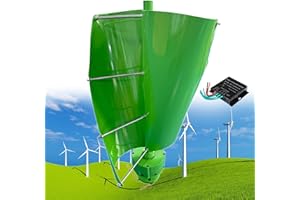 FABLESTORYEM 12000W Vertical Wind Turbine Generator Kit, 12V/24V/48V 2 Blades Helical Magnetic Levitation Shaft Vertical Wind Turbine with MPPT Controller, Suitable for Home Factory Use,B-48V