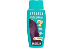 Leganza Hair Coloring Conditioner Natural Balm Color Aubergine Nº 52 | Enriched with 7 Natural Oils | Ammonia, PPD and Paraben Free | 150 ml