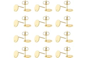 UNICRAFTALE Hipoalergénicos Pendientes Redondos Planos Pendientes de Acero Inoxidable Pendiente de 0 8 mm Componente de Pendiente de Revestimiento Al Vacío