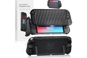 SANYETRAL Funda Protectora Compatible para Modelo Switch 2(2025),Estuche Protector con Cubierta Frontal Protectora Funda Fina de TPU con Agarre Antideslizante, Ideal para Uso Diario y Viajes (Negro)