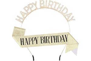 Dimetey Birthday Crowns for Women,Happy Birthday Sash & Tiara for Women Girl,Rhinestone Princess Headband and Happy Birthday Accessories