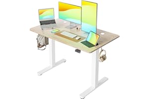 ‎CUBIKER Cubiker 120 x 60 cm Schreibtisch Höhenverstellbar Elektrisch, Stehpult T-Beine aus Stahl mit Funktions-Memory-Steuerung, Anti-kollisions System, Gefleckte Eichenholzfurnier Tischplatte