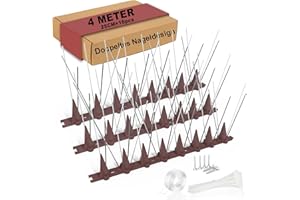 Angooni 4M Taubenabwehr Vogelabwehr Spikes Edelstahl- Taubenabwehr Balkon - Tierfreundliche Taubenschreck Abwehr Gegen Nisten & Vogeldreck - Taubenschutz für Dach, Geländer, Fensterbank（16 Stück）