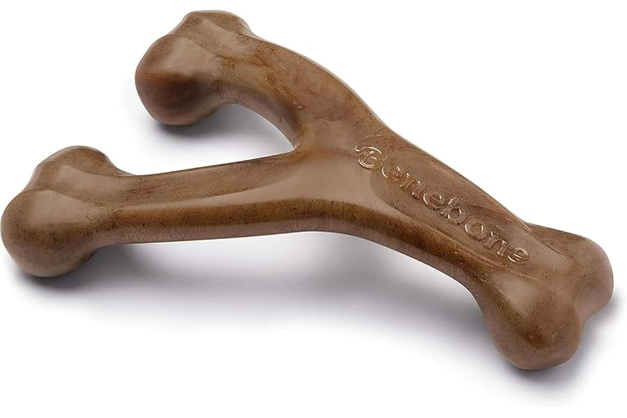 Benebone Indestructible Wishbone Dog Chew Toy for Aggressive Chewers, Long Lasting Tough Boredom Breaker for Dogs, Real Bacon Flavour, For Small Dogs, Made in the USA
