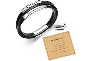 SUNSH Bracciale Da Uomo, Regalo Di Laurea, Regalo per Uomo/Papà/Figlio/Nipote/Fratello/Fidanzato/Marito/Nonno, Regalo Di San Valentino/Natale/Compleanno/Graduazione