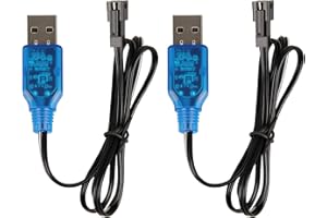 SUPECESORIO 2pcs cargador batería 3.7v con enchufe SM-2P cable de carga USB, NI-MH batería USB cargador cable de cargador enchufe para coche RC barco Drone aviones RC y otros juguetes controlados a distancia