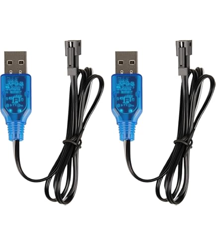 YACSEJAO 2 Pack 7.4V LiPo Battery USB Charger Cable with SM-3P Plug