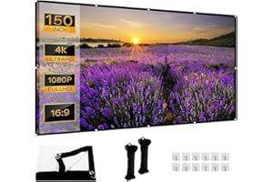 Tarent Leinwand Beamer, hochauflösende verdickte Beamer Leinwand, 16:9 HD faltbar Projektor Leinwände für Zuhause, Büro und Schule (150 Zoll)