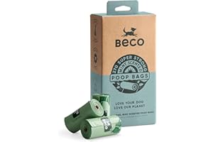 Beco Super Strong & Large Poop Bags | Mint Scented Dog Poo Bags | 270 Refill Rolls [18 x 15] | Dispenser Compatible