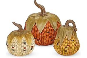 ‎OAIRSE Oairse 3er-Set Künstlicher Kürbis aus Kunstharz, Herbstdeko für Halloween für Halloween DIY-Herbstdekorationen, Herzstück für Herbsthochzeit, Herbst-Wohnkultur, Thanksgiving-Dekoration