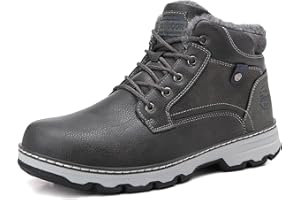 ARRIGO BELLO Bottines Homme Cuir Chaussures de Randonnée Hiver Fourrées Bottes de Neige Marche EU41-46