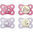 MAM Original Pure Day & Night Dummies Set of 4 Baby Dummies Made from Sustainable & Organic Renewable Material MAM SkinSoft Silicone Teat with Dummy Box 0-6 Months Fox/Owl/Bird