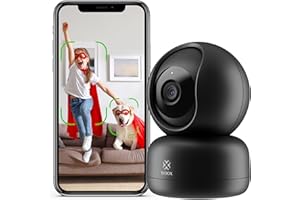 WOOX 2K Pet Dog Camera with Phone App - 360° Indoor Camera for Home Security, Wifi Camera Wireless for Doggy Cat Baby Monitor, AI Motion Tracking, Smart Siren, IR Night Vision, Work with Alexa
