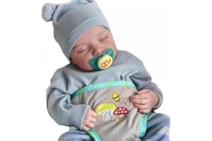 BABESIDE Reborn Dolls Boy - 17 Inches Handmade Washable Reborn Babies Vinyl Body with Clothes, Reborn Baby Doll Looks Like a Real Baby (Closed-Eyes Boy)