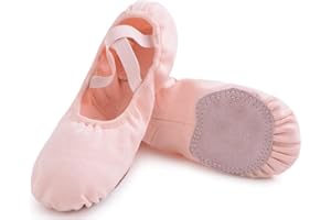 Uniuni Zapatillas Ballet Niña Elástica Zapatos Ballet Mujer con Suela de Cuero Dividido para Niños y Adultos