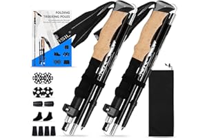 ‎NEWFULAM Newfulam Wanderstöcke faltbar – 110-125 cm Nordic Trekkingstöcke aus 7075 Aluminium, Walking Stöcke Damen Herren klappbar Trekkingstöcke verstellbar Ideal für Wandern, Trekking