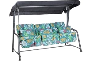 Alfresia Turin 3-Seater Reclining Swing Seat – Multipurpose Garden Sofa into Sunbed, Steel Charcoal Frame, Polyester Canopy, Weather Resistant, Outdoor Classic Cushions Included in Choice of Colours