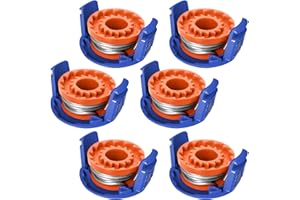 SHOWANER 6 Pack Strimmer Spool for Macallister, Trimmer Replacement Spool Line with Spool Cover, Strimmer Wire, Grass Trimmer Spool, Replacement Strimmer Line for Macallister Mac Allister MGTP18Li