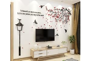 LUMING 3D Árbol de la Farola Pegatinas De Pared DIY Murales Adhesivo Pegatinas Decoración Pared Salón Dormitorio Decoración de Fondo Stickers de Sofá de TV