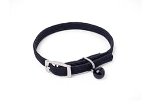 Petface Collier pour Chat en Nylon Extensible avec Clip de sécurité Noir