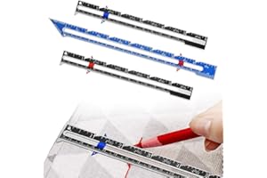 VCRANONR 3 Pezzi Calibro per Cucire Cucito Strumento di Misura Calibro di Misurazione Cucitura Righello Calibro Scorrevole Strumento di Misura per Lavoro a Maglia Cucito Orlo Misurazione Forniture