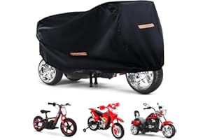 Kids Bike Cover Waterproof Outdoor,GRABADO Heavy Duty 420D Kids Motorcycle Bike Cover,Universal Children's Tricycle Cover with 4 Reflective Strips and Windproof Buckle,Small Kids Ride On Toy Car Cover
