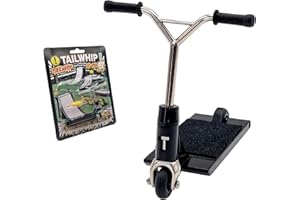 ‎TAILWHIP TAILWHIP Finger Scooter aus Metall, Mini Roller Spielzeug für Tricks, Fördert die Handmotorik, Kompatibel mit Finger Tech Deck Skateboard, Skatepark, Finger Bike BMX, Black