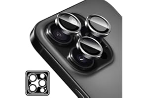 Locofun Caméra Arrière Protecteur pour iPhone 16 Pro/iPhone 16 Pro Max 5G, Dureté 9H Protection Objectif Caméra, Anti Rayures Ultra Résistant Film Verre Trempé-Noir