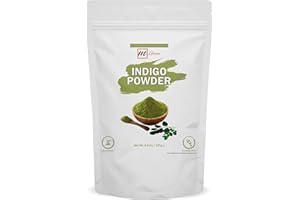 mGanna 100% Natural Indigo Powder for Hair Dye and Coloring 0.50 LBS 227 GMS | No Sulfates | No PPD or Any Chemicals for Healthy Hair Care