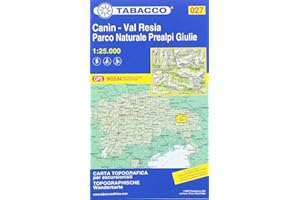 Canìn, Val Resia, Parco Nat. Prealpi Giulie. Carta topografica in scala 1:25.000: Tabacco / GPS / WGS 84 RETICOLO UTM / UTM-GITTER: 027